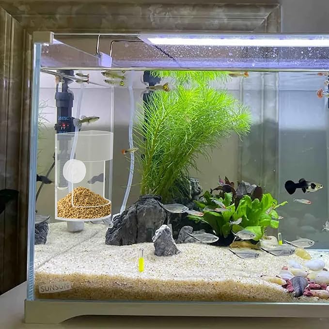 New Fish Tank Feed Tray with Suction Cup, Tank Divider Supplies, Feeding Tube Supplies Breeder Box for Aquarium, Round Aquariums & Fish Bowls Accessories