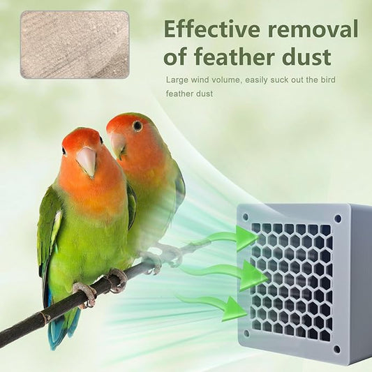 Bird Dust Vacuum,Acuum Cleaners for Pet Birds Feathers,Adjustable Wind Speed,Bird Cage Accessories for Conure Cockatiel Budgies Lovebird Parrotlet. (Gray)
