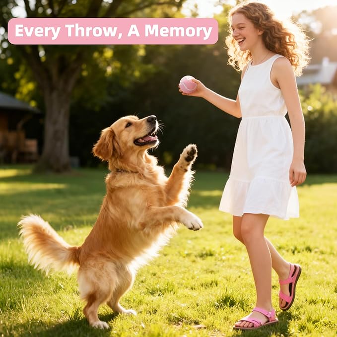 2.5" Dog Tennis Balls 6-Pack Silent Bounce, Tough Rubber Core, Durable Fetch & Training Toys for Indoor/Outdoor Play, for Small Medium Large Dogs (Light Pink, 6 Pack)