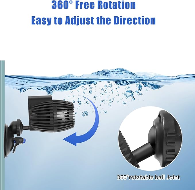 AQUANEAT 2 Pack Aquarium Circulation Pump, 480 GPH Fish Tank Powerhead, Saltwater Wave Maker, Submersible Water Pump with Suction Cup