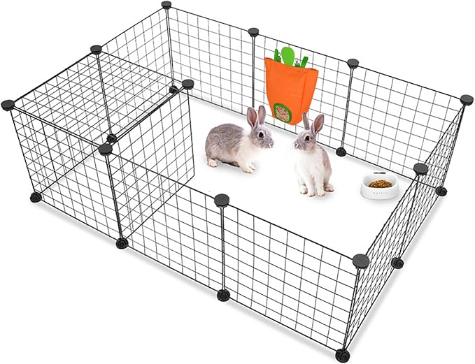 Rabbit Hay Feeder Bag for Cage Guinea Pig Timothy Hay Dispenser Storage Manger Hanging Large Less Waste for Bunny (Carrot)