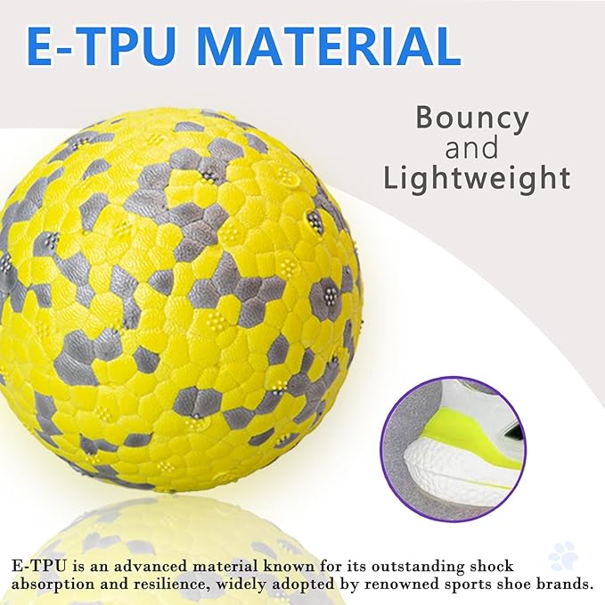 Dog Ball Toys Dog Tennis Ball for Aggressive Chewers Indestructible Bouncy Lightweight Water Toy Fetch Ball for Large Medium and Small Dog