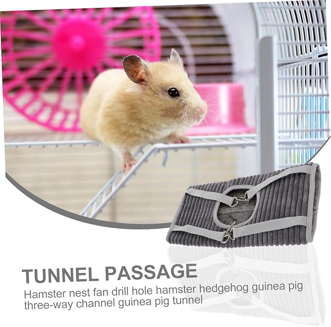 Yardwe Ferret Hideout Hammock Warm Pet Tunnel Cage for Small Animals Cozy Sleeping Spot for Hamsters Guinea Pigs Other Pets Grey