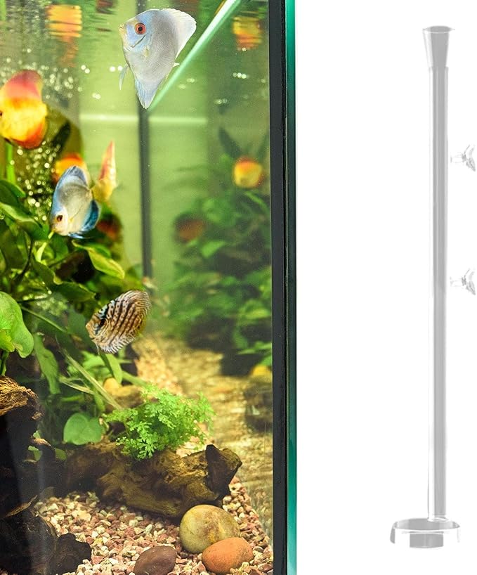 Aquarium Feeder Tube Glass Food Feeding Tube with Round Feeding Tray Fish Tank Shrimp Crab Feeding Accessories Prevents Waste Suitable for Household A, 45cm