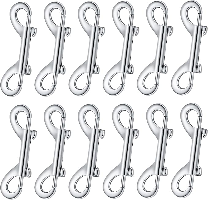 BBTO 12 Pieces Double Ended Bolt Snaps Hook Zinc Alloy Double Trigger Clips Home Pet Accessory for Linking Dog Leash Collar Leash Key Chain Horse Tack Pet Sling Feed Buckets (2.75 Inch)