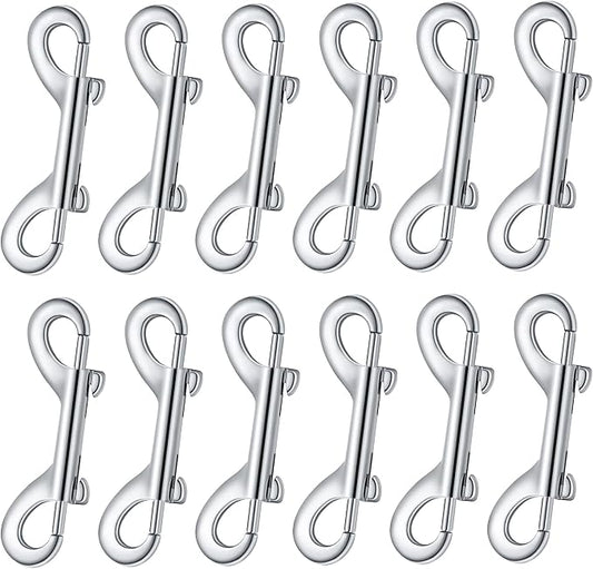 BBTO 12 Pieces Double Ended Bolt Snaps Hook Zinc Alloy Double Trigger Clips Home Pet Accessory for Linking Dog Leash Collar Leash Key Chain Horse Tack Pet Sling Feed Buckets (2.75 Inch)