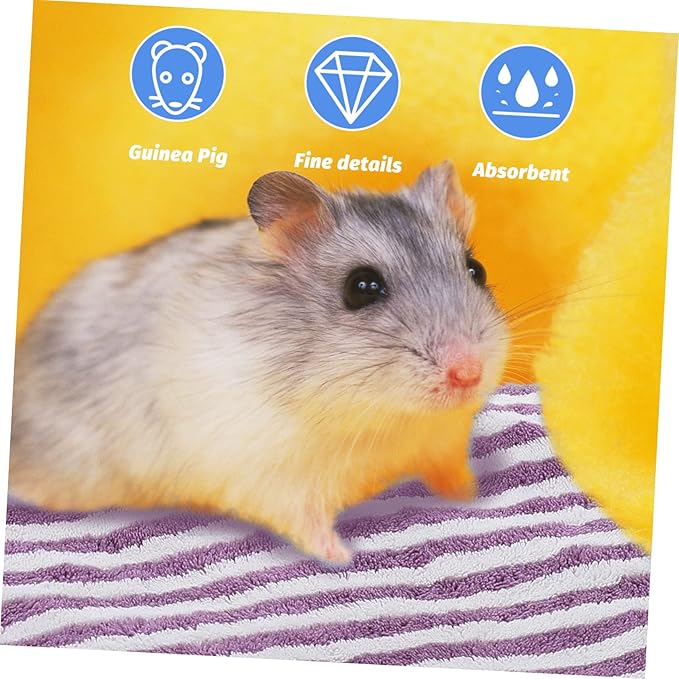 5PCS Coral Fleece Towels for Guinea Pigs Soft Bath Towels and Cage Liners Small Animal Supplies for Hamsters Cushions and Bedding