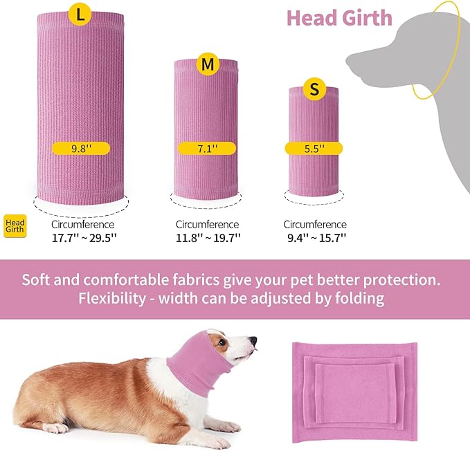 Nanaki Calming Ear Wrap - Quiet Dog Headband & Snood Ear Muffs for Anxiety Relief & Noise Reduction