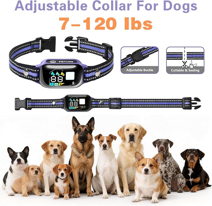 2-in-1 Dog Shock & Bark Collar Combo - New Updated Smart Auto Bark Collar & 3300Ft Remote Training Collar with 3 Training Modes for 7-120lbs Small Medium Large Dogs, Flashlight, Security Lock
