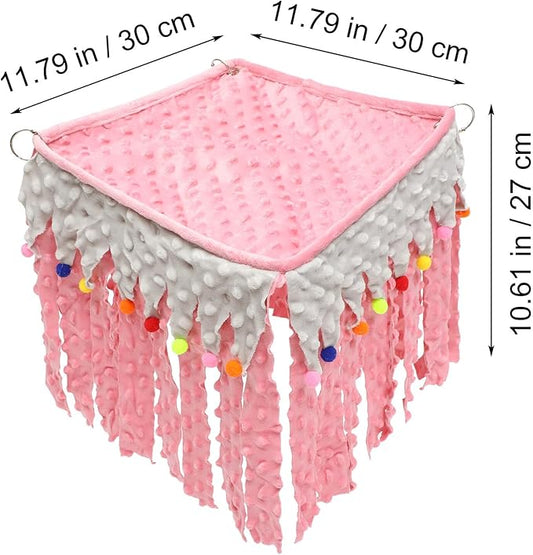 PRETYZOOM Small Pet Tent Hamster Hideout Cage Corner Hammock Square Hanging Shelter for Guinea Pigs and Rats
