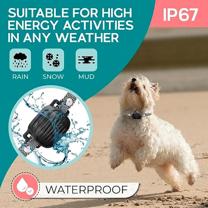 Bark Collar for Small/Medium Dogs, No Shock Anti Bark Collar, Rechargeable Anti Barking Collar w/2 Vibration & Beep Modes, Waterproof Shockless Smart Dog Stop Barking Control Device (Anthracite)