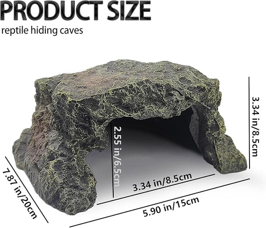 BNOSDM Reptile Hideout Rock,Tortoise Hide Cave,Resin Rock,Lizards Hideaway,Turtle Basking Platform,Reptiles Habitat Decor Tank Accessories for Bearded Dragon Gecko Snakes Chameleon Frogs