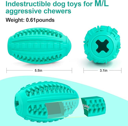 Squeaky Dog Balls for Aggressive Chewers, Indestructible Squeaky Toys for Large Dogs, Treat Dispensing Toys Interactive, Treat Toy Ball, Super Chewer Toy Large Breed