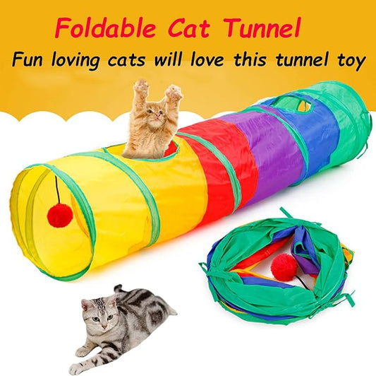 Tfwadmx Bunny Hideout, Rabbit Tunnels and Tubes, 3 Pack of Grass Balls 9.8'' Collapsible Rabbit Hideout Tunnel with Chew Toys for Chinchillas Ferrets Guinea Pigs Gerbils Hamsters Rats