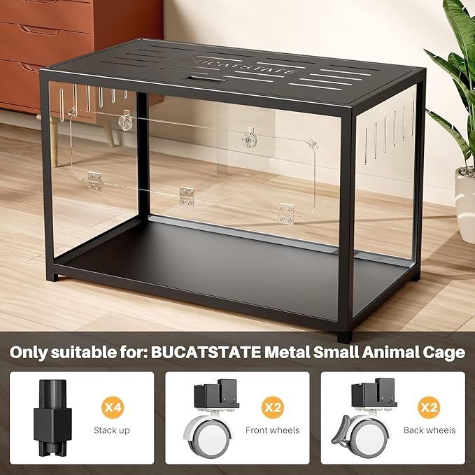 BUCATSTATE Cage 2.0 Universal Wheel & Stacking Accessories, Cages 2.0 Accessories That Support Moving and Stacking (for Cage 2.0, Black)