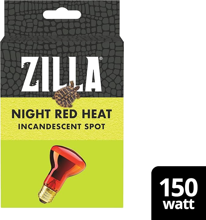Zilla Reptile Terrarium Incandescent Heat Spot Bulb, Night Red, 150 Watts
