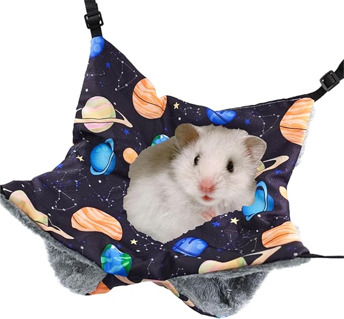 Straps are Adjustable 2Pcs Guineas Pig Rat Hammock Guinea Pig Hamster Ferret Hanging Hammock Guinea Pigs Accessories for Small Animals Chinchilla Parrot Sugar Glider Ferret Squirrel Dark Planet