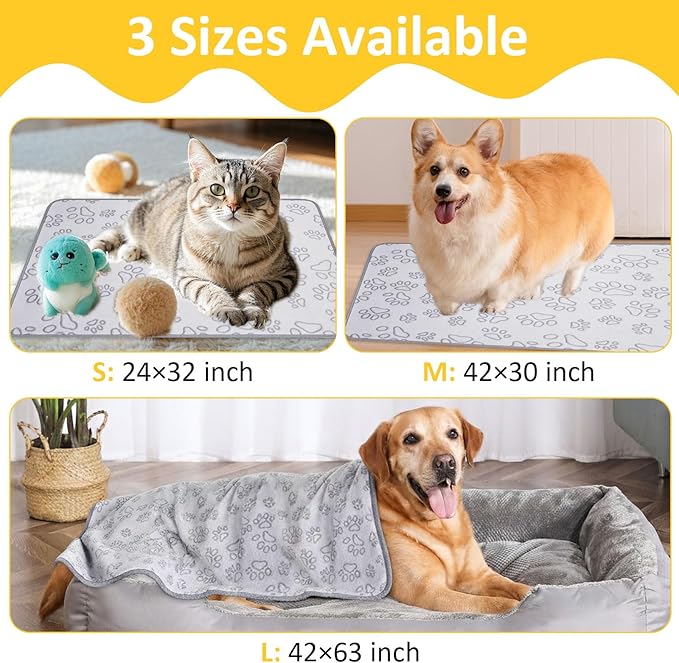 Dog Blankets for Medium Dogs, Cat, Premium Soft Dog Blankets for Small Dog Washable, Puppy Blanket Dogs Essentials for Puppies (3, Grey, 41" x 30")