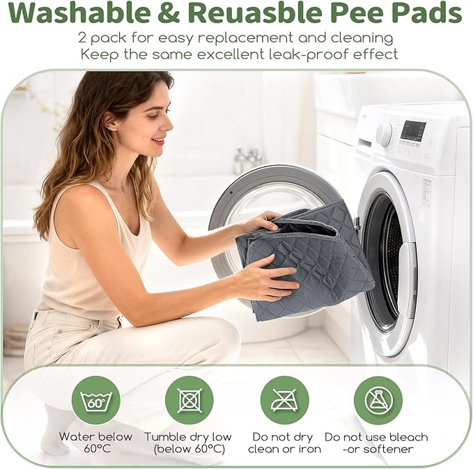 Washable Guinea Pig Cage Liners, 2 Pack 24"x47" Reusable Guinea Pig Pee Pads,Waterproof Super Absorbent Anti-Slip Pee Pads,Pet Bedding Liner for Dog,Small Animals,Bunny -Grey