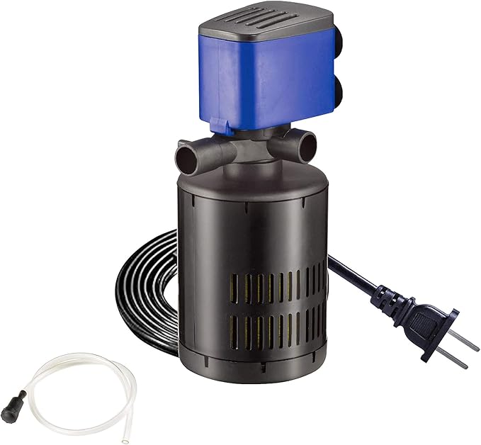 210 GPH Internal Filter Submersible Pump - 3 in 1 Aquarium Fish Tank Pump with Oxygenation, Filtration & Water Cycling, 3.3 ft max lift, 15W - 5 Pack
