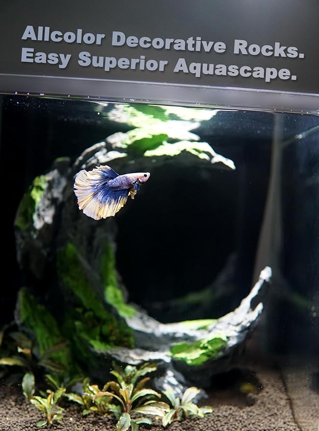 Allcolor Fish Tank Decor Rocks.Aquarium Decoration Model.Easy Superior Aquascape (Moon Valley)