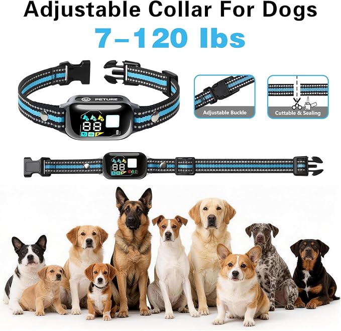2-in-1 Dog Shock & Bark Collar Combo - New Updated Automatic Bark Collar & 3300Ft Remote Training Collar with 3 Training Modes for 7-120lbs Small Medium Large Dogs, IPX7 Waterproof E-Collar