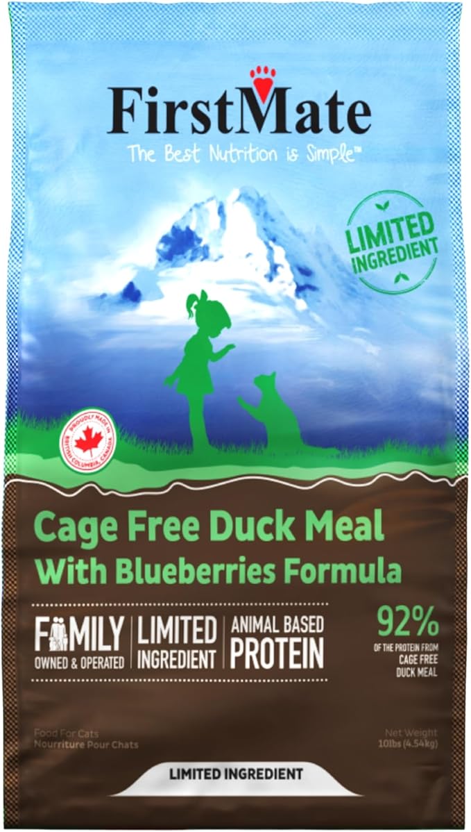 FirstMate Cage Free Duck Meal & Blueberries Formula for Cats (10 lb.)