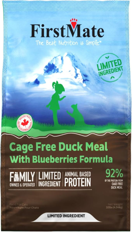 FirstMate Cage Free Duck Meal & Blueberries Formula for Cats (10 lb.)