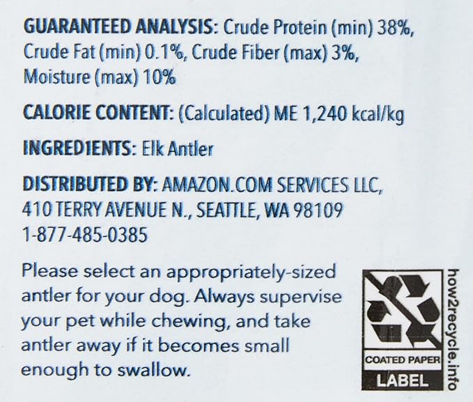 Amazon Brand - Wag Split Elk Antler, Naturally Shed, Long Lasting for Aggressive Chewers, X-Large (Best for Dogs over 45 lbs)