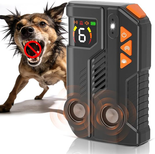 2026 Anti Barking Device for Dogs, Automatic Ultrasonic Dog Bark Deterrent with AI Detection, 2 Enhanced Emitters, 4 Adjustable Modes, IPX6 Rechargeable Stop Barking Device for Indoor Outdoor