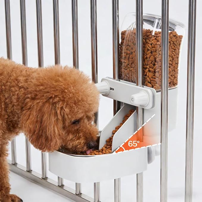 54 oz Pet Food Dispenser, Gravity Feeder Bowl for Cage, Auto Feeder for Ferret, Cat, Dog and Other Small & Medium Animals, Compatible with Widemouth Cages(Yellow)