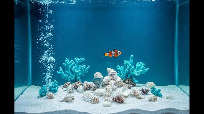 Aquarium Decor Set – Fish Tank Decorations & Accessories with Artificial Aquarium Plants, Shells, Coral Reef Decor, Betta Fish Tank Accessories & Ornaments for Small or Large Fish Tanks