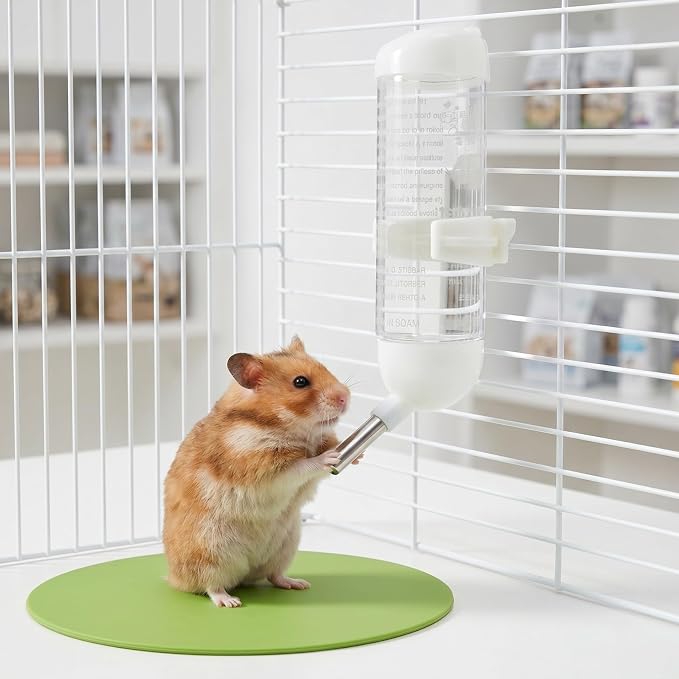 Abaodam 4 Pack Hamster Water Bottle Leakproof Roll Ball Kettle Hanging Water Dispenser for Small Pets Plastic Drinking Feeder for Hamster Guinea Pig Rabbit Ferret Rats 7.08In