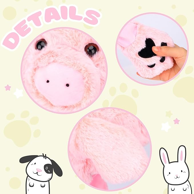 Bubblepompom Animal Hat with Ears Moving Jumping Pop Up Beating Hat Plush Holiday Cosplay Dress Up Funny Gift for Kids