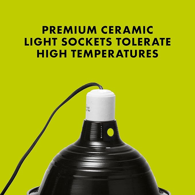 Zilla Pet Reptile Premium Heat Lamp Reflector Dome Fixture, 8.5 Inches