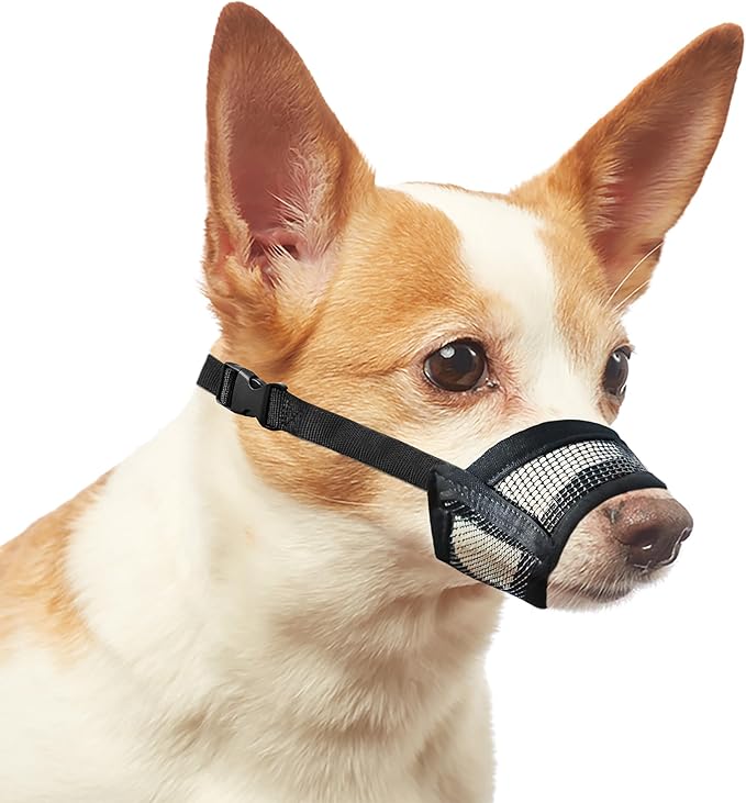 Evollax Dog Muzzle for Small Dogs – Soft Air Mesh Muzzle for Small Dog | Perfect for Barking and Biting Prevention