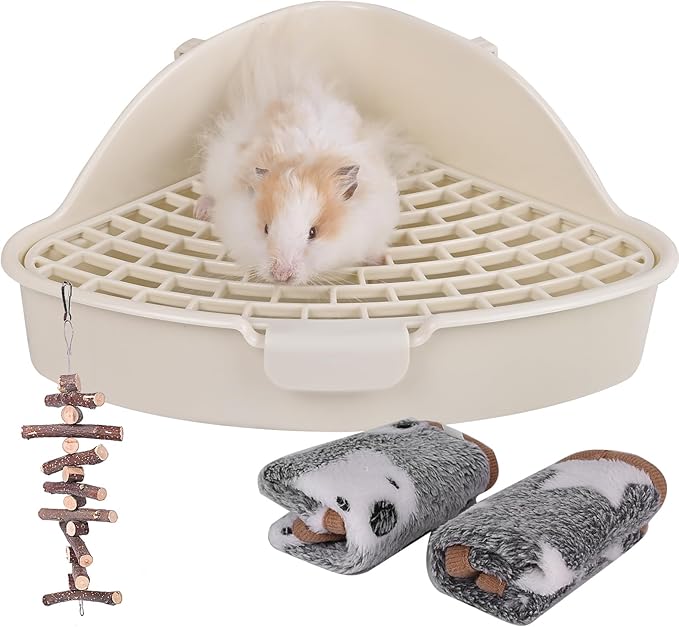 RUBYHOME Triangle Potty Trainer Corner Litter Bedding Box Pet Pan for Baby Rabbit, Chinchillas, Small Guinea Pigs, Ferret, Galesaur