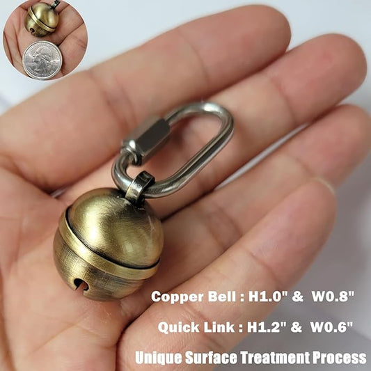 2 Extra Loud Dog and Cat Bells, Heavy Duty Copper Collar Bell with Quick Link for Pet Tracking