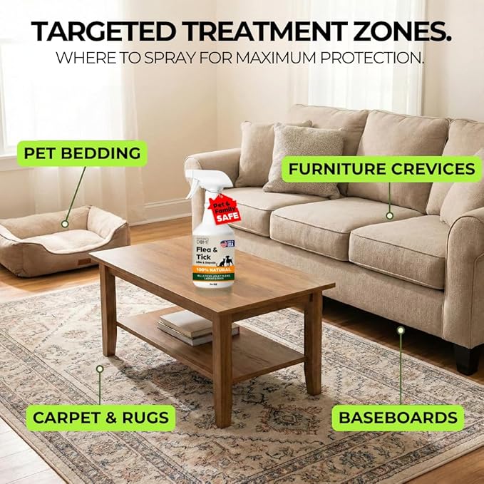 Nature’s Dome Flea & Tick Starter Kit – Makes 3 Bottles (16 oz Each) – Plant-Based, Eco-Friendly Formula – Kills & Repels Fleas, Ticks, Larvae & Eggs – Safe for Pets, Kids & Plants