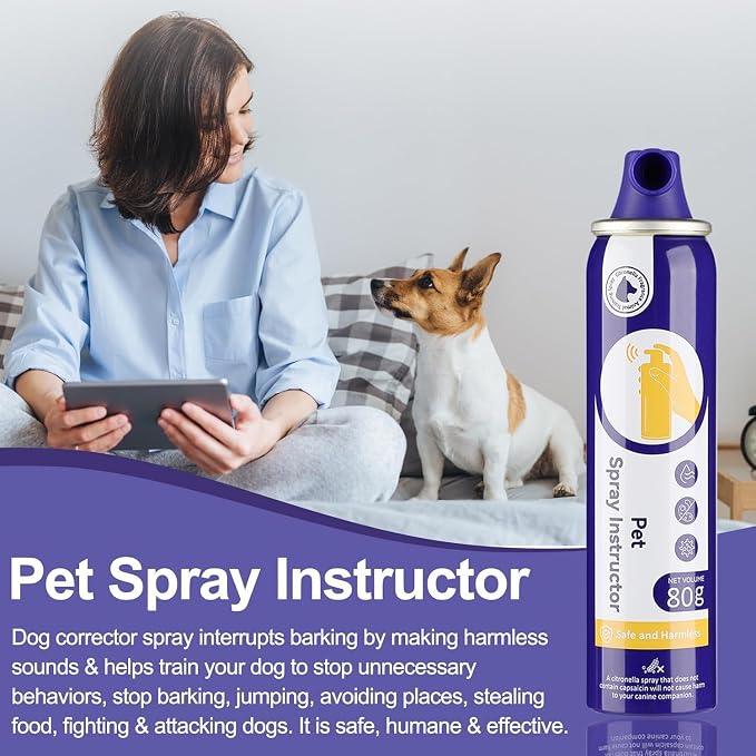 Dog Corrector Spray, 80ml 2 Pack Dog Trainer Spray to Dogs from Stopping Unwanted Behaviors Pet Trainer Spray, Barking, Jumping, Stealing Food, Safe, Humane & Effective