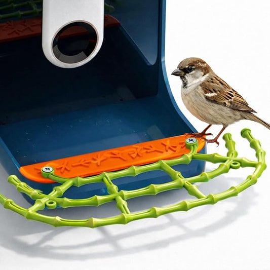CPLIKE Faux Bamboo Perch Extender Compatible with Bird Buddy Smart Bird Feeder, Durable ABS Extension Platform with DIY Expansion Holes & Screws for Full-Body Photos, 9.2"x4.3"