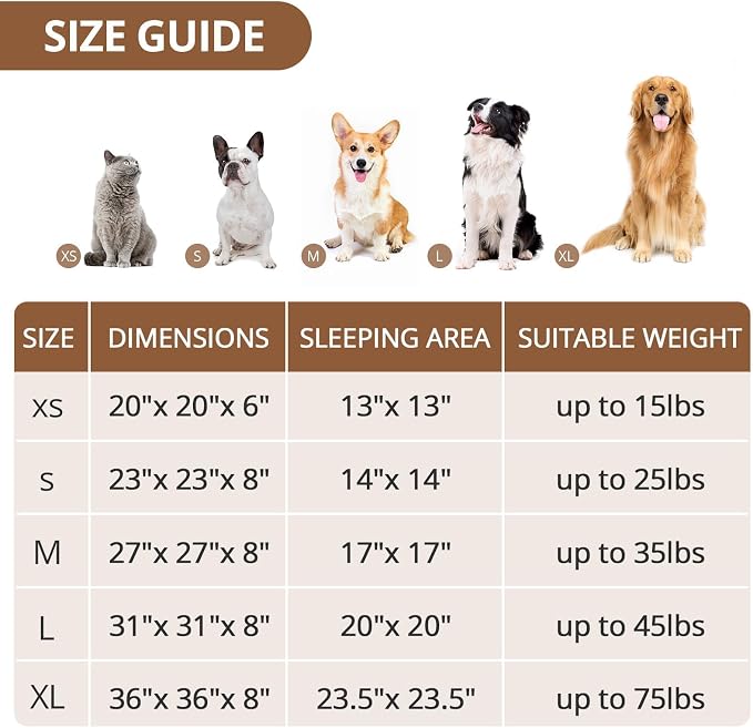 JOLLYVOGUE Calming Dog Bed Medium Size Dog, 31in Donut Washable Medium Pet Bed, Anti-Slip & Anti-Anxiety Fluffy Faux Fur Round Dogs Bed, Fits up to 45 lbs Pets (Rainbow)