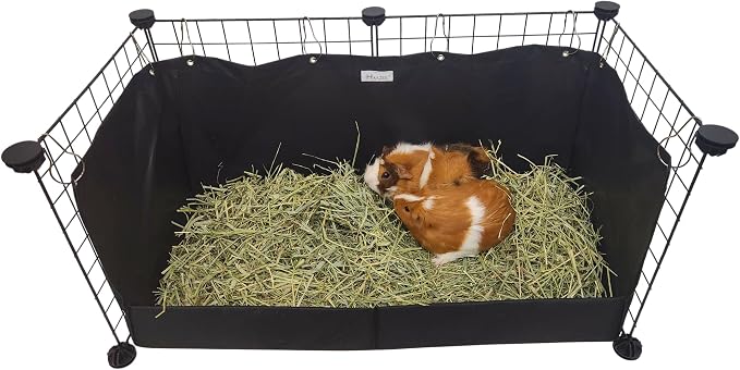 Hayzee Original Guinea Pig Hay Holder Feeder Litter Box Less Mess Encourages Natural Burrowing Instincts and Provides Ample Supply of Hay to Guinea Pigs and Rabbits (Black, Corner Triangle)
