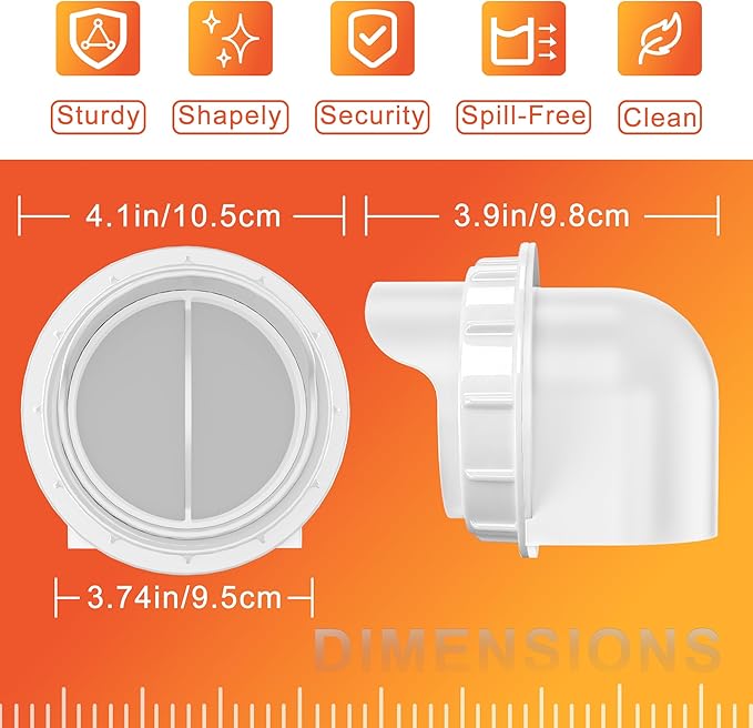 ZenxyHoC Chicken Feeders No Waste, DIY Automatic Poultry Feeder 6 Ports 1 Hole Saw with Covers Gravity Feed Kit for Buckets Barrels Bins Troughs (White)