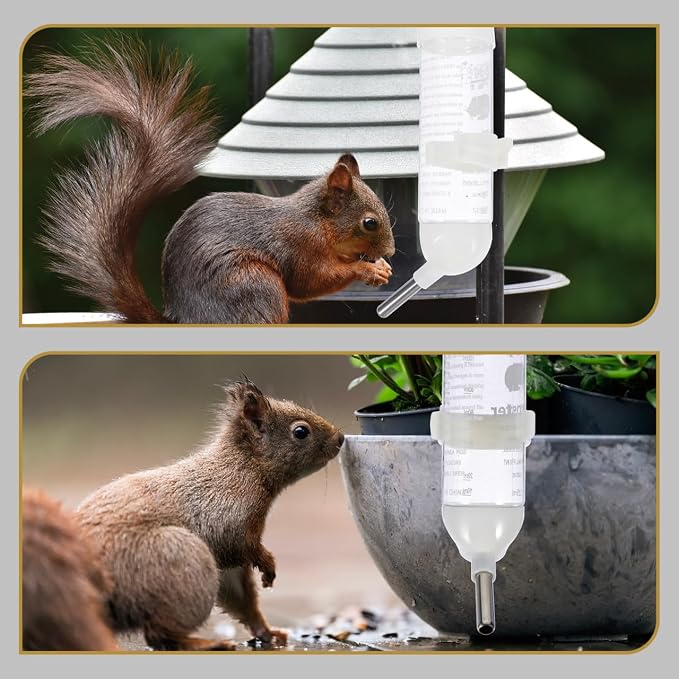 Abaodam 4 Pack Hamster Water Bottle Leakproof Roll Ball Kettle Hanging Water Dispenser for Small Pets Plastic Drinking Feeder for Hamster Guinea Pig Rabbit Ferret Rats 7.08In