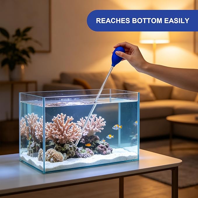 4 Pcs 18.5" Long Coral Food Feeder Pipette – Aquarium Cleaning Tools & Spot Feeding Tube for Fish Tank Marine Reef, Long Syringe for Aquatic Plant Spider Snake Lizard Axolotl Accessories (4)