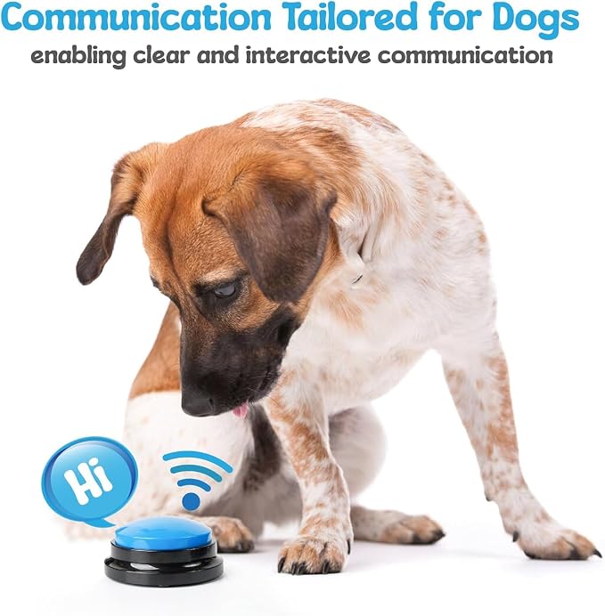 A-URA Dog Talking Buttons for Communication – 6 Recordable Dog Buttons with Anti-Slip Mat, Word Stickers, Training Guide & Video | Dog Communication Buttons for Potty Training, Daily Needs & Behavior