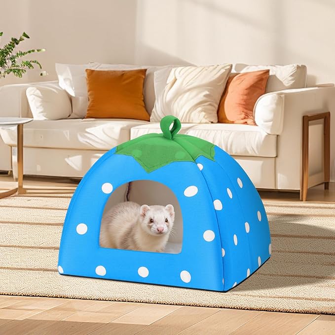 Guinea Pig Hideout Warm Fleece Small Animal Bed Washable Pet Cushion Winter Warm Sleeping Nest for Hamster Rabbit Chinchilla