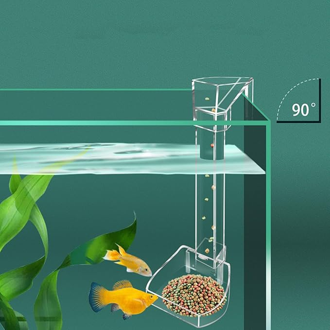 300MM Aquarium Feeding Tube Fish Feeder Tube Clear Acrylic Shrimp Feeding Tube with Hooks and Suction Cups for Aquarium Fish Tank Feeder