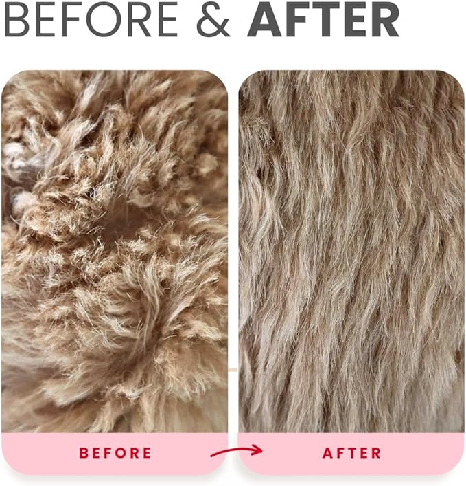 Lillian Ruff Leave-in Dog Conditioner & Detangler Spray - pH Balanced After-Bath No Rinse Dog Conditioning Spray - Silky Shine Spray for Dry Skin, Itch Relief, Detangling & Dematting (8oz/Brush)